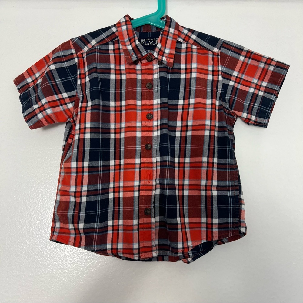 The Children's Place Baby Boys and Toddler Poplin Short Sleeve Button Down Shirt